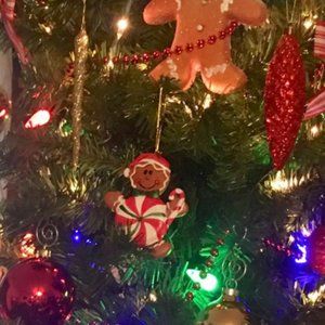 Peppermint Candy Gingerbread Man Resin Christmas Ornaments set of 11